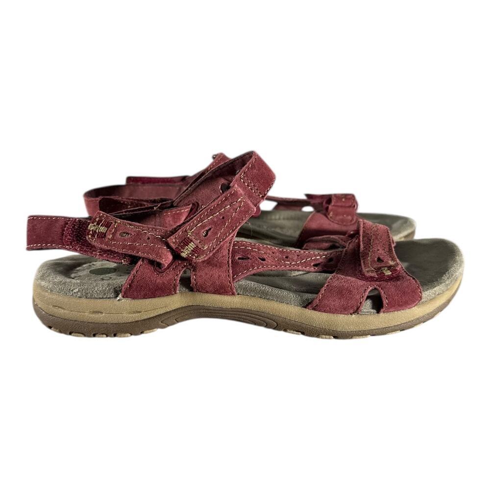 Earth Origins Women's Sandals Size 8M Sophie Suede Red Memory Foam Adjustable